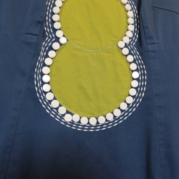 Boden beaded dress blue green embellished boho knee 10 long beaded artsy casual - Picture 4 of 10